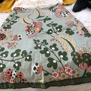 Persamen green floral A-line skirt sz 4